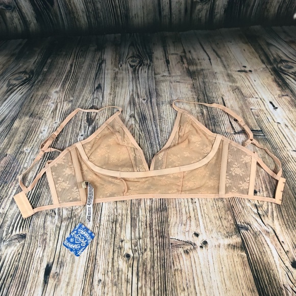 New‼️ Free People Isabella Lace Nude Bra Bralette - Picture 4 of 8